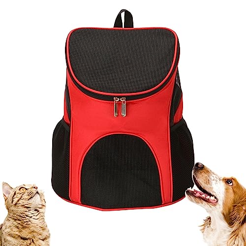 Qmisify Faltbarer Rucksack für Katzen, atmungsaktiver Rucksack für Welpen, mit breiter Schulter, stoßdämpfend, für Welpen, Wandern, faltbar, tragbar von Qmisify