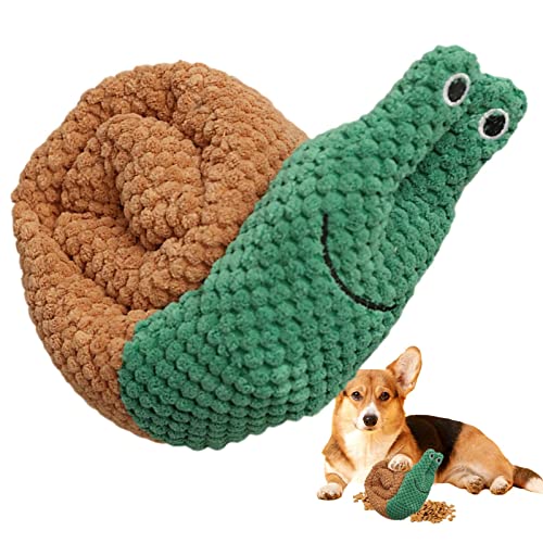 Qmisify Hundespielzeug Schnecke - Squeaky Treat Plüschtier - interaktives Hundespielzeug für kleine, mittelgroße und große Hunde von Qmisify
