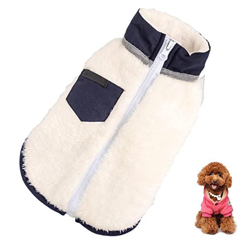 Qmisify Winter für Hunde, Winter, wasserdicht, gesteppt, Winterjacke für Hunde, dickes Plüschfutter mit Aufbewahrungstaschen für Hunde von Qmisify