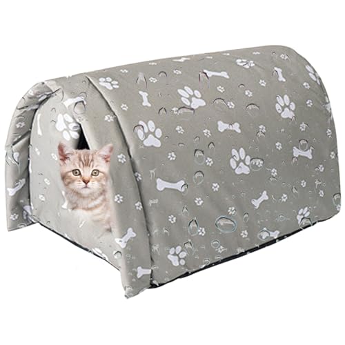 QmjdDymx Katzenhaus im Freien, Katzenhaus im Freien wasserdichte Winddicht 15x14.2x3.9 Katzenschutz im Freien warme kalte Hundehaus im Freien für Winter, Außenkatze für Winter von QmjdDymx