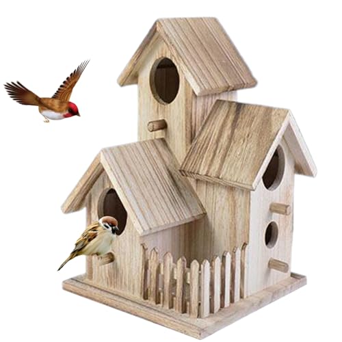 ‌-in-1 Holz Vogelhaus Hintertür wetterresistente Gartenporte Out von QmjdDymx