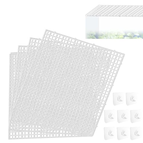 4 Stück Aquarium-Deckelhaube, Kunststoffgitter-Panel, Aquarium-Abdeckung, um zu verhindern, dass Fische aus dem Aquarium springen und Reptilien entkommen von QoTang