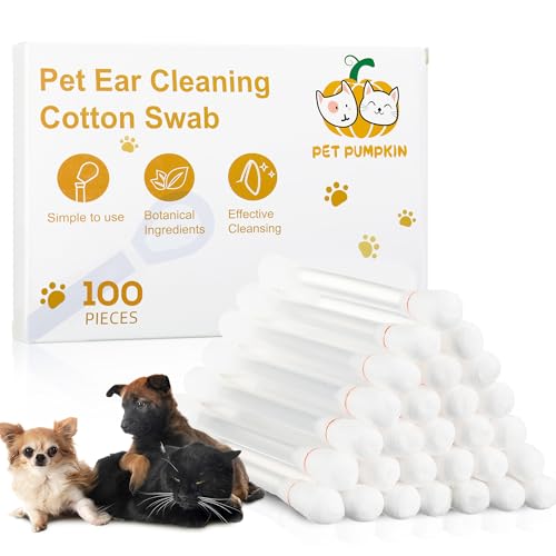 Qoility PetPumpkin Sanfte und effektive 2-in-1 Haustier-Ohrreinigungstupfer-Lösung, Ohrenreinigung für Katzen und Hunde, tägliche Pflege, entfernt Wachs, Schmutz und Geruch, 100 Stück Qoility PetPumpkin Sanfte und effektive 2-in-1 Haustier-Ohrreinigungstupfer-Lösung, Ohrenreinigung für Katzen und Hunde, tägliche Pflege, entfernt Wachs, Schmutz und Geruch, 100 Stück von Qoility