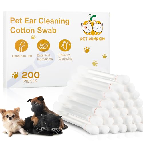 Qoility PetPumpkin Sanfte und effektive 2-in-1 Haustier-Ohrreinigungstupfer-Lösung, Ohrenreinigung für Katzen und Hunde, tägliche Pflege, entfernt Wachs, Schmutz und Geruch, 200 Stück Qoility PetPumpkin Sanfte und effektive 2-in-1 Haustier-Ohrreinigungstupfer-Lösung, Ohrenreinigung für Katzen und Hunde, tägliche Pflege, entfernt Wachs, Schmutz und Geruch, 200 Stück von Qoility