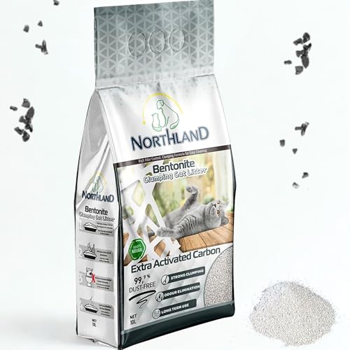 Katzenstreu Mit Aktivkohle 10L gegen Gerüche | 100% Natürlich & 99,9% Staubfrei | Extra Stark Klumpend Bentonit Klumpstreu für Katzentoilette Katzenstreu Mit Aktivkohle 10L gegen Gerüche | 100% Natürlich & 99,9% Staubfrei | Extra Stark Klumpend Bentonit Klumpstreu für Katzentoilette von Qooltex