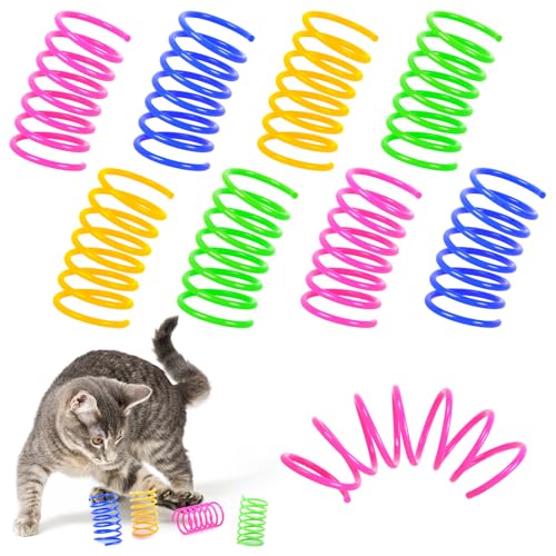 Qoosea Katzenspiralfeder, 60 Stück, für Erwachsene, Entspannung, Sportspielzeug, Spiralspringen, Training, Katzen zum Schlagen, Beißen, Jagen, Kätzchen, interaktives Spielzeug von Qoosea
