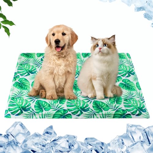 Qoosea Kühlmatte für Hunde Pet Cooling Mat Kühlkissen für Hund & Katzen, Kältematte für Haustiere Ungiftiges Gel-Selbstkühlende Hundematte Matte, Faltbar Kühl Hundedecke Kaltgelpad im Sommer - 50*65CM von Qoosea