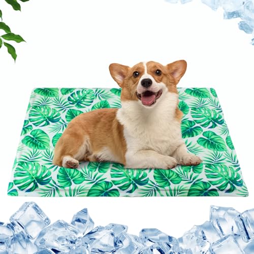 Qoosea Kühlmatte für Hunde Pet Cooling Mat Kühlkissen für Hund & Katzen, Kältematte für Haustiere Ungiftiges Gel-Selbstkühlende Hundematte Pad, Faltbar Kühl Hundedecke Kaltgelpad im Sommer - 30*40CM von Qoosea