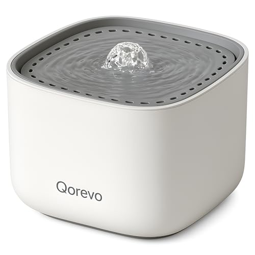 Wasserbrunnen für Katzen – Wasserbrunnen für Katzen, ultra-leise mit fortschrittlicher Filtration – Wasserbrunnen für Katzen 2 l – automatischer Wasserspender für Katzen und Hunde von Qorevo