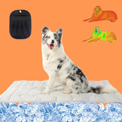 Mondpfote Childcare Pro Die Innovative Kühlmatte Für Hunde, Kühlmatte Hund Aus Kühlgewebe Wendbar, Maschinenwaschbar, Selbstkühlende Pads Sicher Und Komfortabel Für Deinen Hund (Grau,XL/150 * 101 cm) Mondpfote Childcare Pro Die Innovative Kühlmatte Für Hunde, Kühlmatte Hund Aus Kühlgewebe Wendbar, Maschinenwaschbar, Selbstkühlende Pads Sicher Und Komfortabel Für Deinen Hund (Grau,XL/150 * 101 cm) von Qosigote