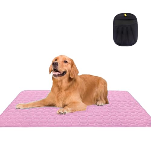 Qosigote 2025 Neues Upgrade Premium Kühlmatte Für Hunde, Hundekühlmatte Selbstkühlend, Sommer Kühlkissen Für Hunde Waschbar, Den Sommer, Unterwegs Oder Im Auto (Rosa,Xs/40 * 30cm) von Qosigote