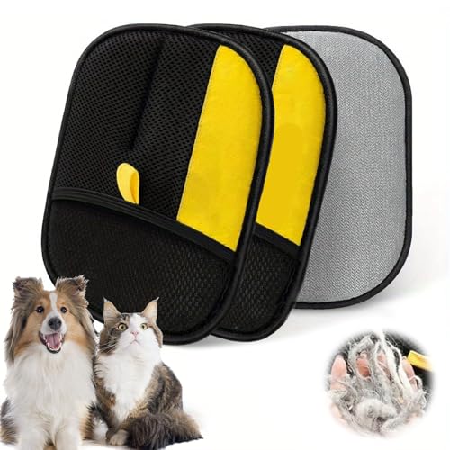 Qosigote 2025 New Petlova Glove, Petlova Sweep, Thickening Electrostatic Pet Hair Removal Glove for Pets, Reusable Fingerless Anti-Static Gloves for Clothes, Sofas (2PCS) von Qosigote