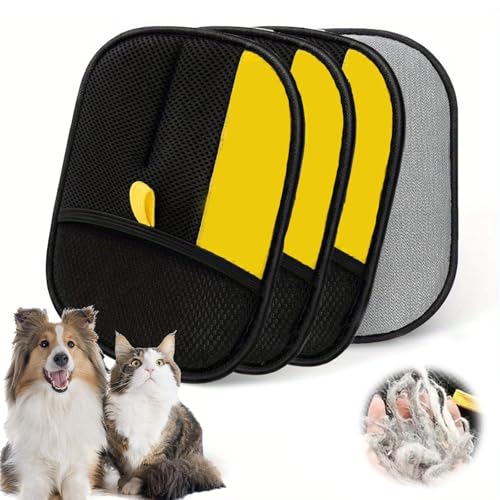 Qosigote 2025 New Petlova Glove, Petlova Sweep, Thickening Electrostatic Pet Hair Removal Glove for Pets, Reusable Fingerless Anti-Static Gloves for Clothes, Sofas (3PCS) von Qosigote