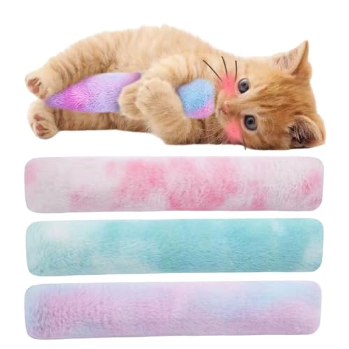 Qosigote 3Pcs Katzenminze Katzenspielzeug, Katzen Spielzeug Set, Katzenkissen mit Katzenminze Katzen Baldrian Kissen Plüsch Schmusekissen, Weiches Flauschiges Haustier beruhigendes Spielzeug (A) von Qosigote