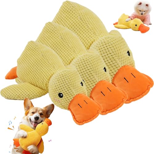 Qosigote Anti-Stress Ente,Anti Stress Ente Hund, Anti Stress Ente, Antistressente Für Hunde, Interactive Stable Anti-Stress Toy for Small Dogs (3PCS,Mix) von Qosigote
