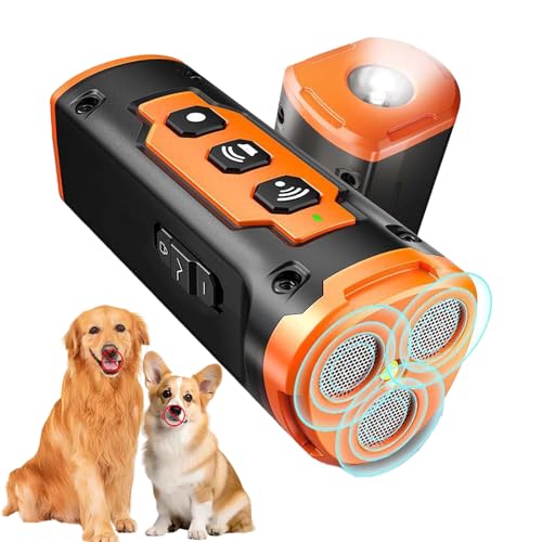 Qosigote Barkstop Hundetrainer, Barkstop Dog Trainer, Anti Bell Gerät Hunde Mit Led, Ruhemeister Hund, 6-In-1 Anti-Bell-Gerät Mit 3 Schallwellen, Schonendes Ultraschall - Training, Ruhiges Zuhaus (A) von Qosigote