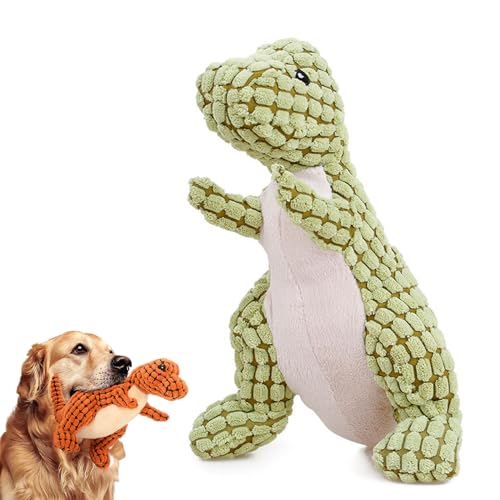 Qosigote Bulk Dog Toys, Dog Toy Pack, Bite Resistant Robust Dino, Indestructible Dog Toy for Aggressive Chewers - Engaging Plush Toy for Large Dogs (Green) von Qosigote