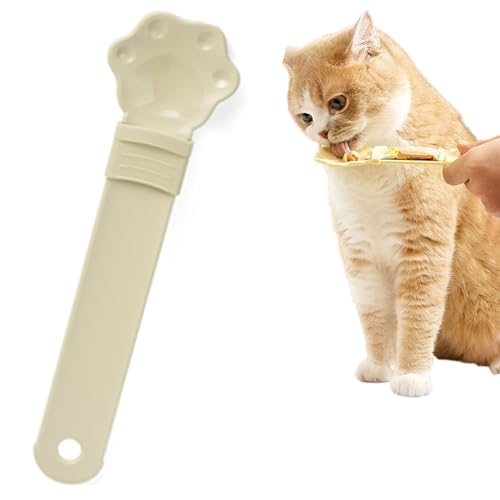 Qosigote Cat Spoons for Wet Food, Cat Strip Happy Spoon, Cat Strip Squeeze Liquid Snack Feeding Spoon - Multi Functional Pet Feeder for Wet Food - Food Storage Essential (Borwn) von Qosigote