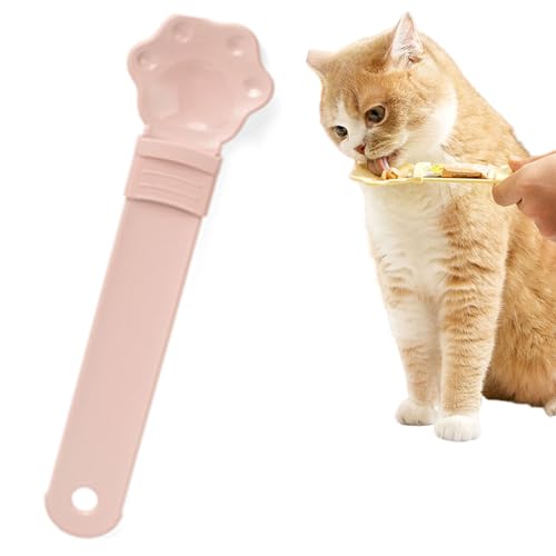 Qosigote Cat Spoons for Wet Food, Cat Strip Happy Spoon, Cat Strip Squeeze Liquid Snack Feeding Spoon - Multi Functional Pet Feeder for Wet Food - Food Storage Essential (Pink) von Qosigote