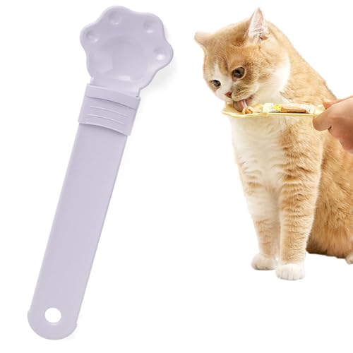 Qosigote Cat Spoons for Wet Food, Cat Strip Happy Spoon, Cat Strip Squeeze Liquid Snack Feeding Spoon - Multi Functional Pet Feeder for Wet Food - Food Storage Essential (Purple) von Qosigote