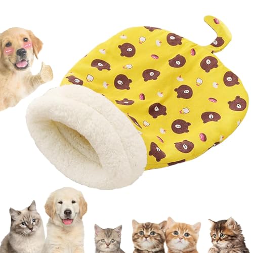 Qosigote Cozy Pet Nest for Small Cats and Dogs, Cat Sleeping Bag, Cat Sleeping Bag for Indoor Cats, Dog Sleeping Bag, Warm Indoor Cat Cave Bed, 360°Wrap Comfortable Pet Snuggle Sack (B,35 * 45CM) von Qosigote