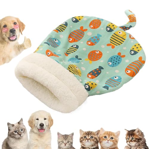 Qosigote Cozy Pet Nest for Small Cats and Dogs, Cat Sleeping Bag, Cat Sleeping Bag for Indoor Cats, Dog Sleeping Bag, Warm Indoor Cat Cave Bed, 360°Wrap Comfortable Pet Snuggle Sack (C,35 * 45CM) von Qosigote