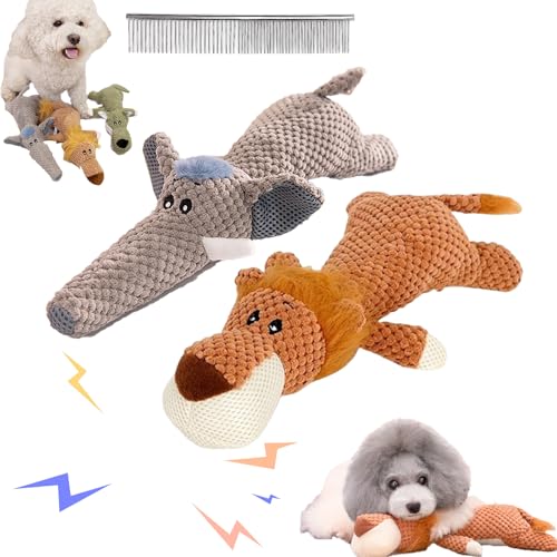Qosigote Cozybuddies Anti Stress Buddy, Hundespielzeug Mit Quietscher Kauspielzeug Hund Weich, Kuscheltier Hund, Zahnschonend, Hilft Gegen Stress Und Unruhe (A,2) von Qosigote
