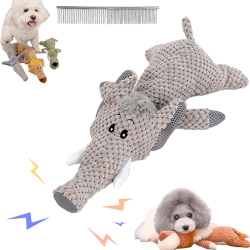 Qosigote Cozybuddies Anti Stress Buddy, Hundespielzeug Mit Quietscher Kauspielzeug Hund Weich, Kuscheltier Hund, Zahnschonend, Hilft Gegen Stress Und Unruhe (Elefant,1) von Qosigote