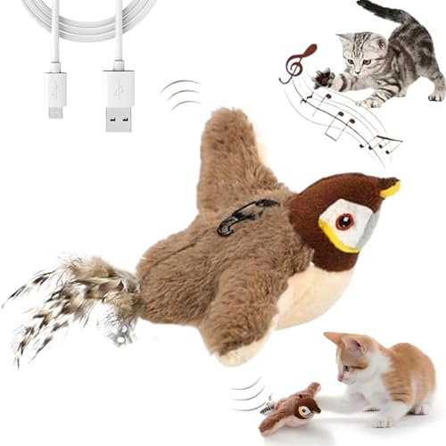 Qosigote Cutypet Flappy Bird, Cutypet Flying Bird Cat Toy, Flappychase Interactive Cat Toy, Flapping Bird Cat Toy, Flappy Chase Cat Toy, Flying Bird Cat Toys for Indoor Cats (Bird a) von Qosigote