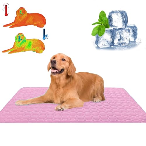 Qosigote Emmalove - Kühlmatte Für Den Sommer, Kuhlmatte Hund, Kühlmatte Für Hunde Katzen, Sommer Kühlkissen Für Hunde Waschbar, Den Sommer, Geeignet Bodensofa, Zwinger (Rosa,Xs/40 * 30cm) von Qosigote