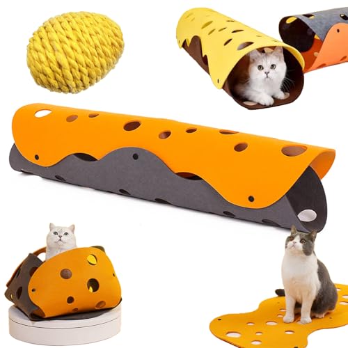Qosigote Haustier-Spiele Erlebnistunnel, Cat Spiele Erlebnistunnel, Perfekte Erlebnistunnel Für Deine Katze, Eine Vielzahl Von Kombinationen, DIY Katzentunnel (B,65 * 30cm) von Qosigote