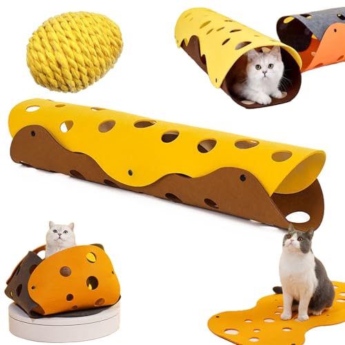 Qosigote Haustier-Spiele Erlebnistunnel, Cat Spiele Erlebnistunnel, Perfekte Erlebnistunnel Für Deine Katze, Eine Vielzahl Von Kombinationen, DIY Katzentunnel (C,92 * 45cm) von Qosigote