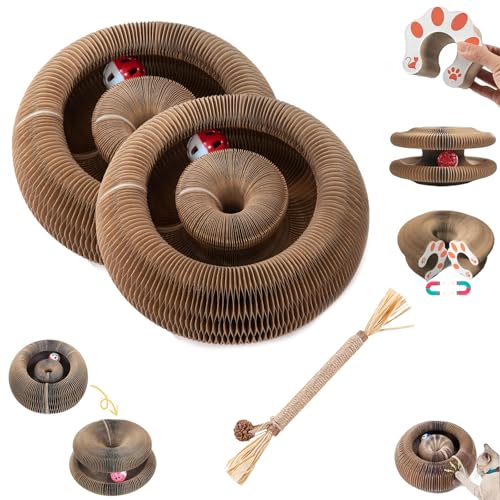Qosigote Magisches Kratzbrett, Katzenspielzeug, 2-In-1 Magic Organ Katzen Kratzbretter Krallen Wetzen, Spielen, Toben, Schützen Sie Ihre Möbel (2pcs) von Qosigote