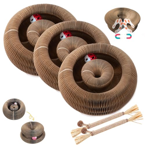 Qosigote Magisches Kratzbrett, Katzenspielzeug, 2-In-1 Magic Organ Katzen Kratzbretter Krallen Wetzen, Spielen, Toben, Schützen Sie Ihre Möbel (3pcs) von Qosigote