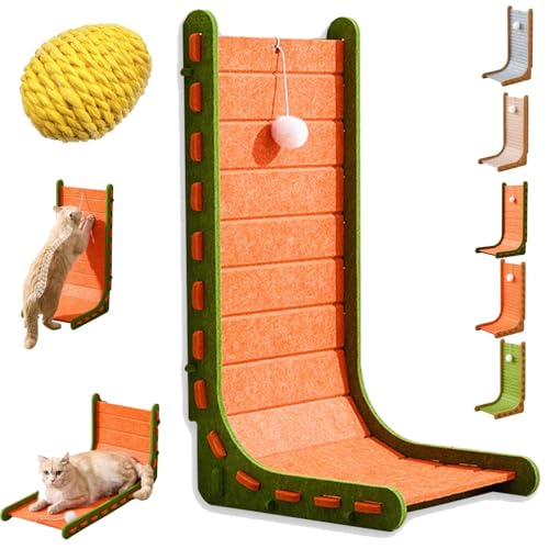 Qosigote Mellowkin Cat Scratcher, Mellowkin Felt Cat Scratcher, L Förmige Kratzpappe Für Katzen, Wear-Resistant Non-Shedding Felt Material Cat Bed Against, Scratching Mat Playing Toy (B,L) von Qosigote