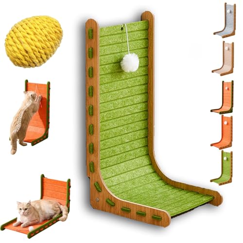 Qosigote Mellowkin Cat Scratcher, Mellowkin Felt Cat Scratcher, L Förmige Kratzpappe Für Katzen, Wear-Resistant Non-Shedding Felt Material Cat Bed Against, Scratching Mat Playing Toy (C,L) von Qosigote