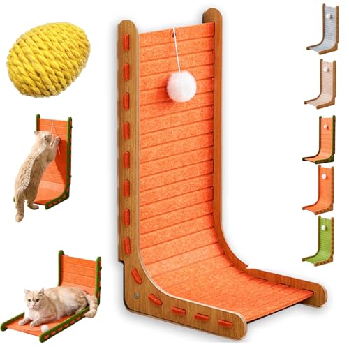 Qosigote Mellowkin Cat Scratcher, Mellowkin Felt Cat Scratcher, L Förmige Kratzpappe Für Katzen, Wear-Resistant Non-Shedding Felt Material Cat Bed Against, Scratching Mat Playing Toy (D,L) von Qosigote