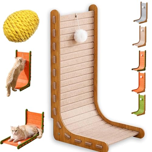 Qosigote Mellowkin Cat Scratcher, Mellowkin Felt Cat Scratcher, L Förmige Kratzpappe Für Katzen, Wear-Resistant Non-Shedding Felt Material Cat Bed Against, Scratching Mat Playing Toy (E,L) von Qosigote