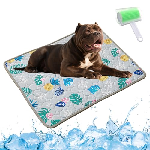 Qosigote Pfotenfrost Matte, Pfotenfrost Kühlmatte, Kühlmatte Hund, Selbstkühlende Hundematte, Waschbar Hund Matte Für Drinnen, Draußen Und Auto (A, L 70 * 55cm) von Qosigote