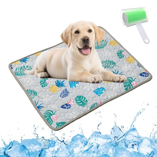 Qosigote Pfotenfrost Matte, Pfotenfrost Kühlmatte, Kühlmatte Hund, Selbstkühlende Hundematte, Waschbar Hund Matte Für Drinnen, Draußen Und Auto (A, S 50 * 40cm) von Qosigote
