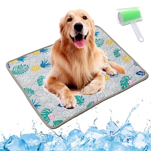 Qosigote Pfotenfrost Matte, Pfotenfrost Kühlmatte, Kühlmatte Hund, Selbstkühlende Hundematte, Waschbar Hund Matte Für Drinnen, Draußen Und Auto (A, XL 100 * 70cm) von Qosigote