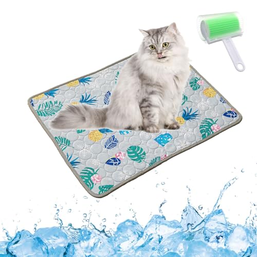 Qosigote Pfotenfrost Matte, Pfotenfrost Kühlmatte, Kühlmatte Hund, Selbstkühlende Hundematte, Waschbar Hund Matte Für Drinnen, Draußen Und Auto (A, XS 40 * 30cm) von Qosigote