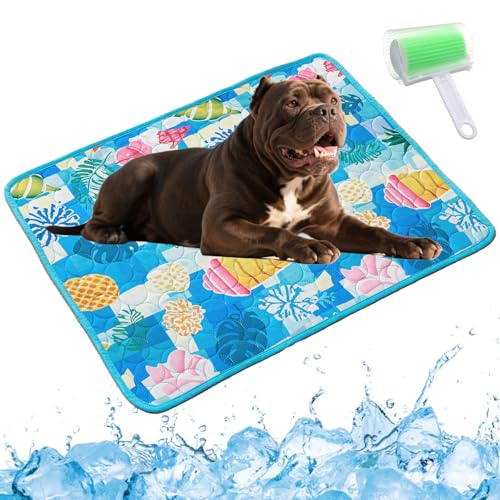 Qosigote Pfotenfrost Matte, Pfotenfrost Kühlmatte, Kühlmatte Hund, Selbstkühlende Hundematte, Waschbar Hund Matte Für Drinnen, Draußen Und Auto (B, L 70 * 55cm) von Qosigote