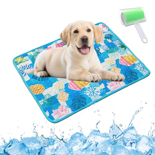 Qosigote Pfotenfrost Matte, Pfotenfrost Kühlmatte, Kühlmatte Hund, Selbstkühlende Hundematte, Waschbar Hund Matte Für Drinnen, Draußen Und Auto (B, S 50 * 40cm) von Qosigote