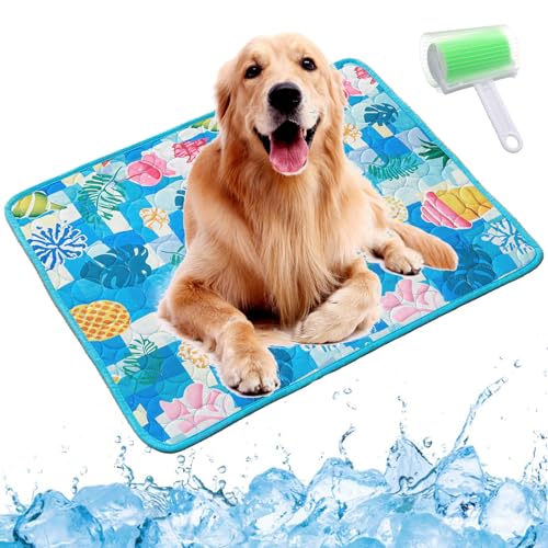 Qosigote Pfotenfrost Matte, Pfotenfrost Kühlmatte, Kühlmatte Hund, Selbstkühlende Hundematte, Waschbar Hund Matte Für Drinnen, Draußen Und Auto (B, XL 100 * 70cm) von Qosigote
