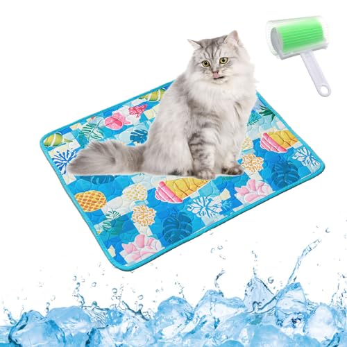 Qosigote Pfotenfrost Matte, Pfotenfrost Kühlmatte, Kühlmatte Hund, Selbstkühlende Hundematte, Waschbar Hund Matte Für Drinnen, Draußen Und Auto (B, XS 40 * 30cm) von Qosigote
