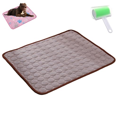 Qosigote Pfotenfrost Matte, Pfotenfrost Kühlmatte, Kühlmatte Hund, Selbstkühlende Hundematte, Waschbar Hund Matte Für Drinnen, Draußen Und Auto (Blau, M 60 * 50cm) von Qosigote