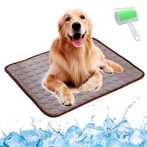Qosigote Pfotenfrost Matte, Pfotenfrost Kühlmatte, Kühlmatte Hund, Selbstkühlende Hundematte, Waschbar Hund Matte Für Drinnen, Draußen Und Auto (Braun, XL 100 * 70cm) von Qosigote