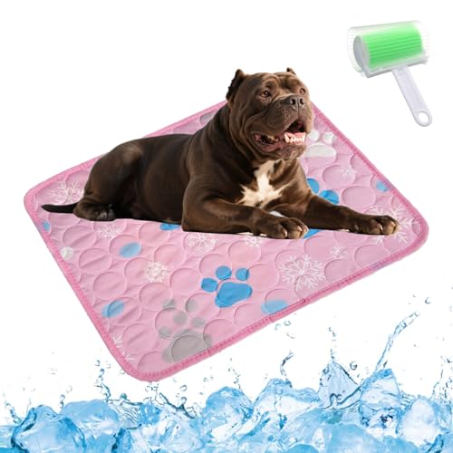 Qosigote Pfotenfrost Matte, Pfotenfrost Kühlmatte, Kühlmatte Hund, Selbstkühlende Hundematte, Waschbar Hund Matte Für Drinnen, Draußen Und Auto (C, L 70 * 55cm) von Qosigote