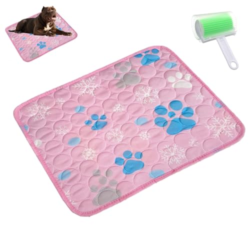 Qosigote Pfotenfrost Matte, Pfotenfrost Kühlmatte, Kühlmatte Hund, Selbstkühlende Hundematte, Waschbar Hund Matte Für Drinnen, Draußen Und Auto (C, M 60 * 50cm) von Qosigote